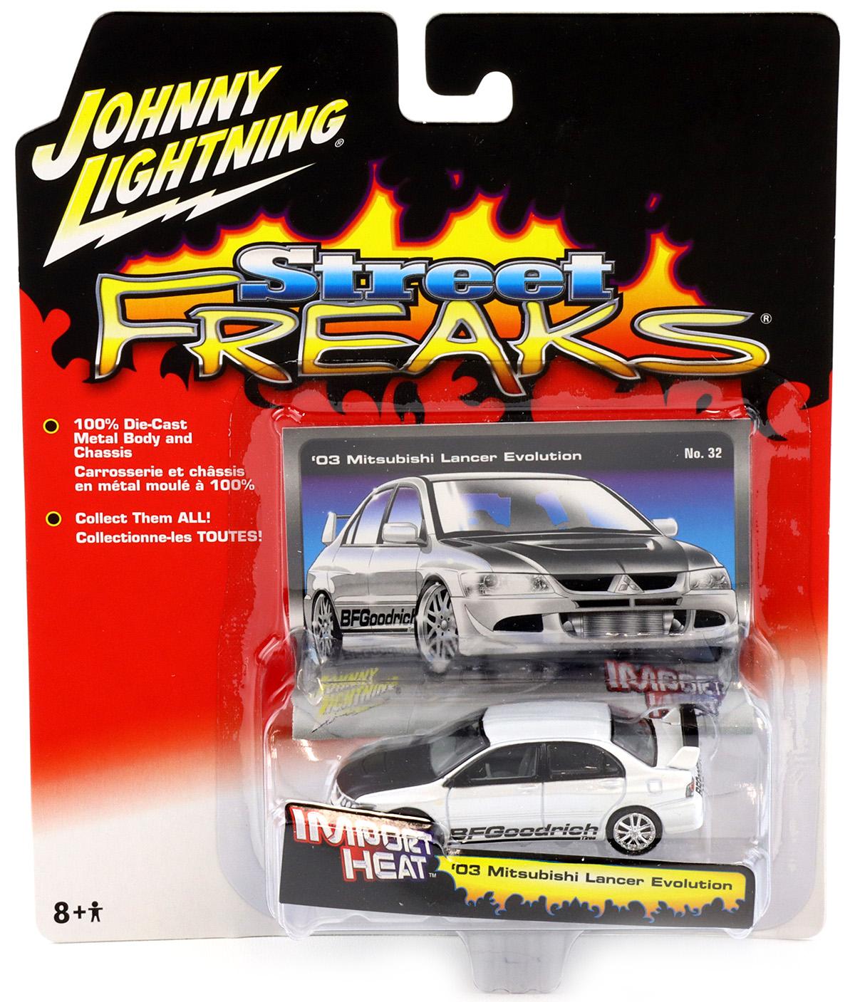 1:64 Johnny Lightning '03 Mitsubishi Lancer Evolution black / white Street Freaks