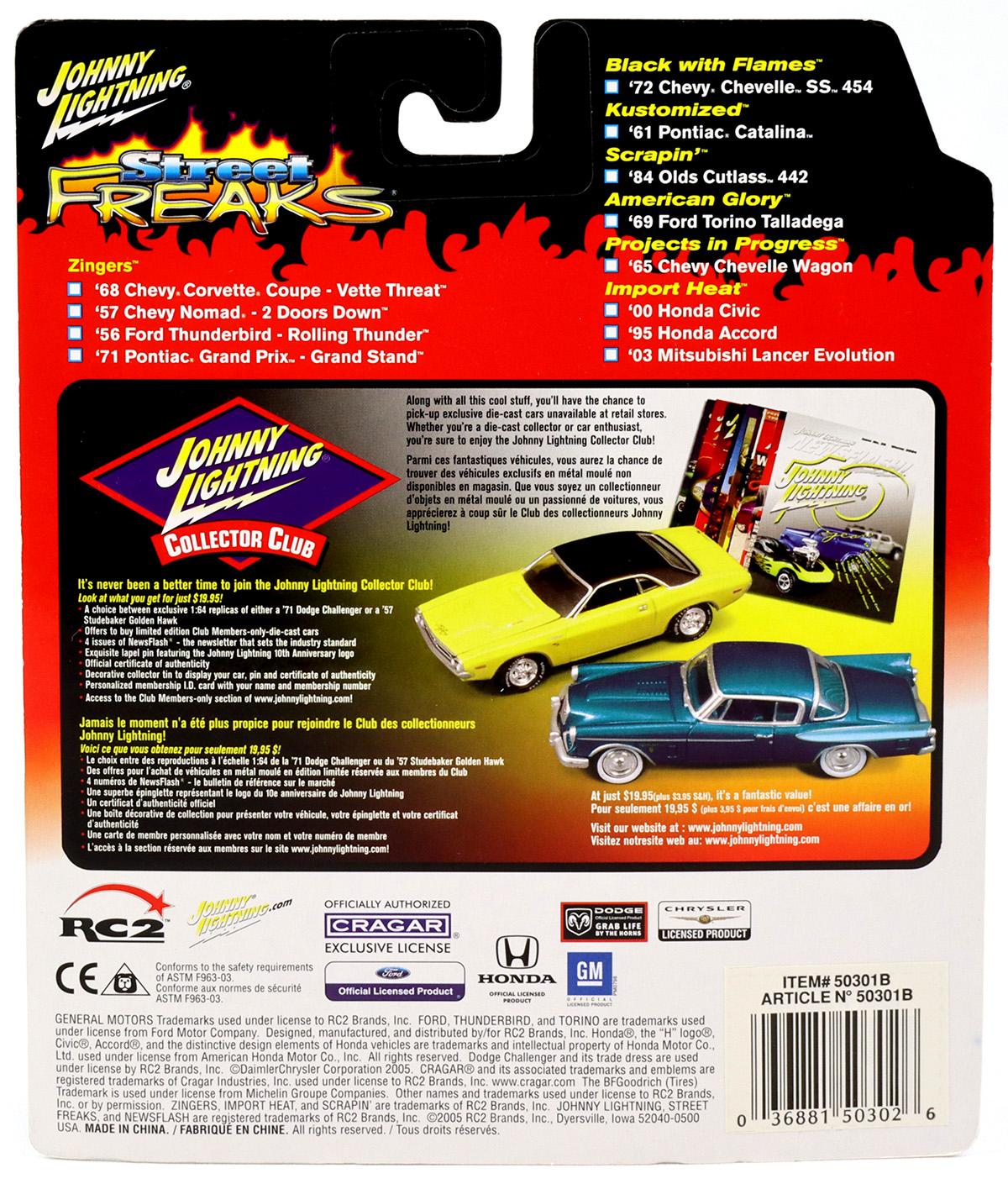 1:64 Johnny Lightning '03 Mitsubishi Lancer Evolution black / white Street Freaks