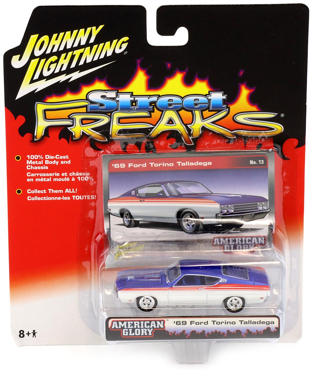 1:64 Johnny Lightning 69' Ford Torino Talladega blue/ white Street Freaks
