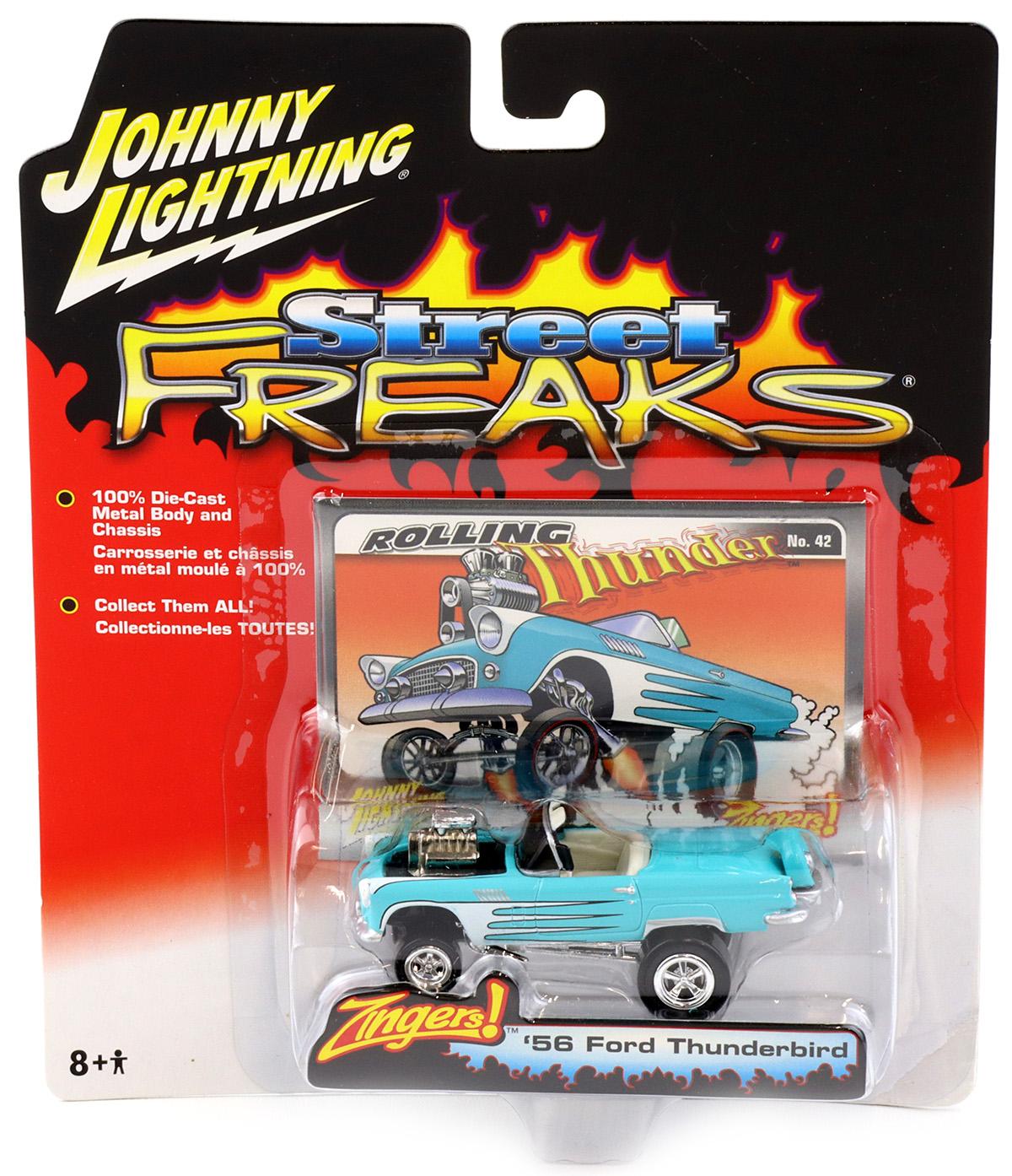 1:64 Johnny Lightning '56 Ford Thunderbird turquoise Street Freaks