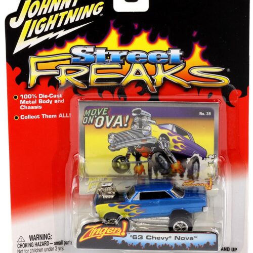 1:64 Johnny Lightning '63 blue metallic Chevy Nova Street Freaks