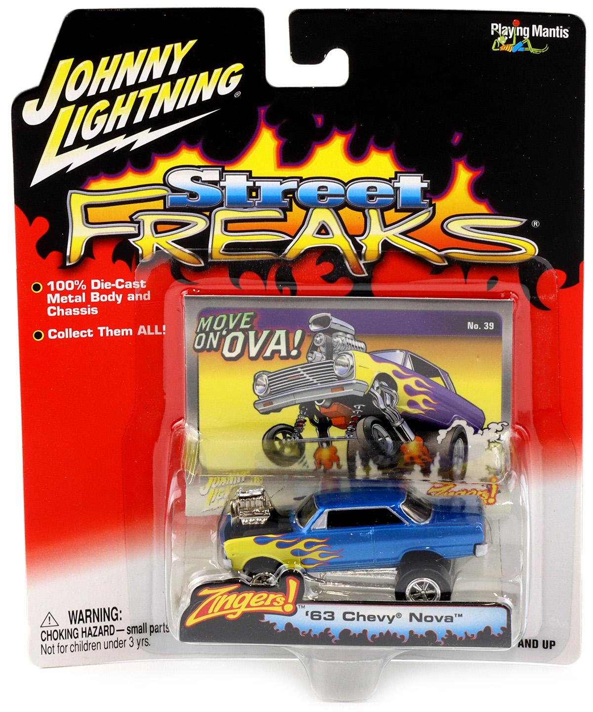 1:64 Johnny Lightning '63 blue metallic Chevy Nova Street Freaks