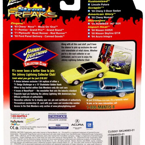 1:64 Johnny Lightning '63 blue metallic Chevy Nova Street Freaks