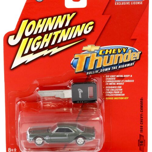 1:64 Johnny Lightning 1968 Chevy Camaro green metallic Chevy Thunder
