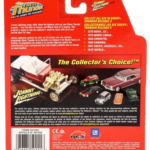 1:64 Johnny Lightning 1968 Chevy Camaro green metallic Chevy Thunder