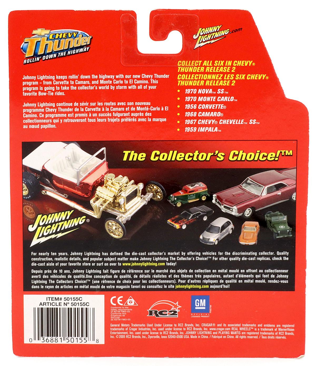 1:64 Johnny Lightning 1968 Chevy Camaro green metallic Chevy Thunder