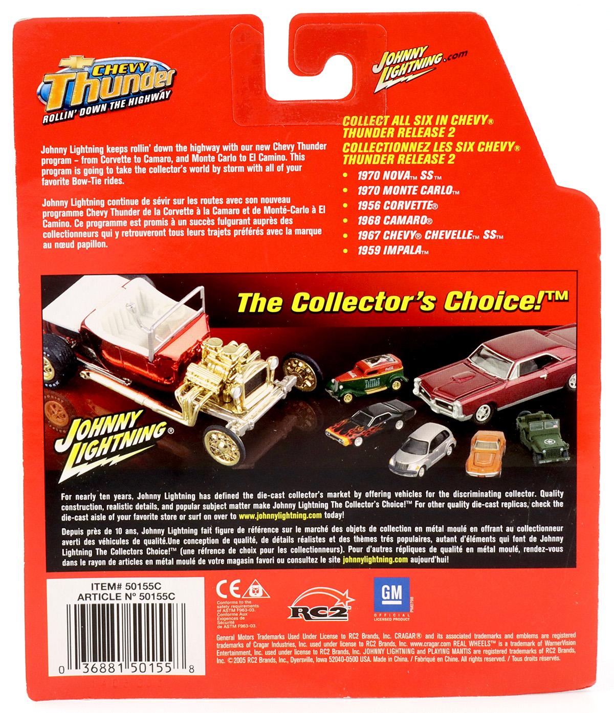 1:64 Johnny Lightning 1970 Chevy Nova SS black Chevy Thunder