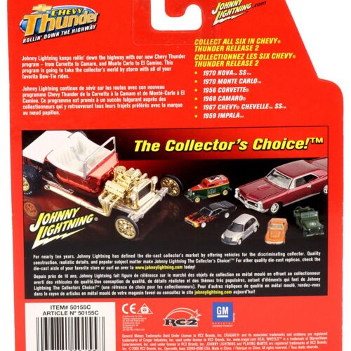 1:64 Johnny Lightning 1970 Chevy Monte Carlo White Chevy Thunder