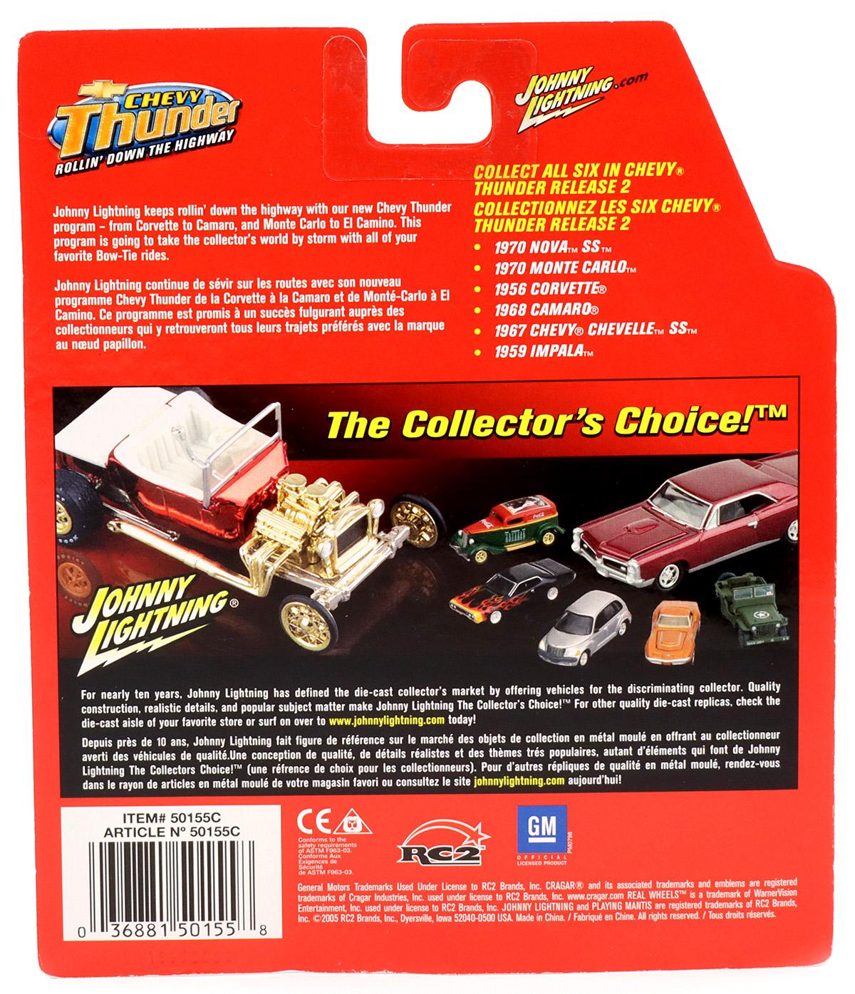 1:64 Johnny Lightning 1970 Chevy Monte Carlo White Chevy Thunder