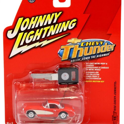 1:64 Johnny Lightning 1956 Chevy Corvette red Chevy Thunder