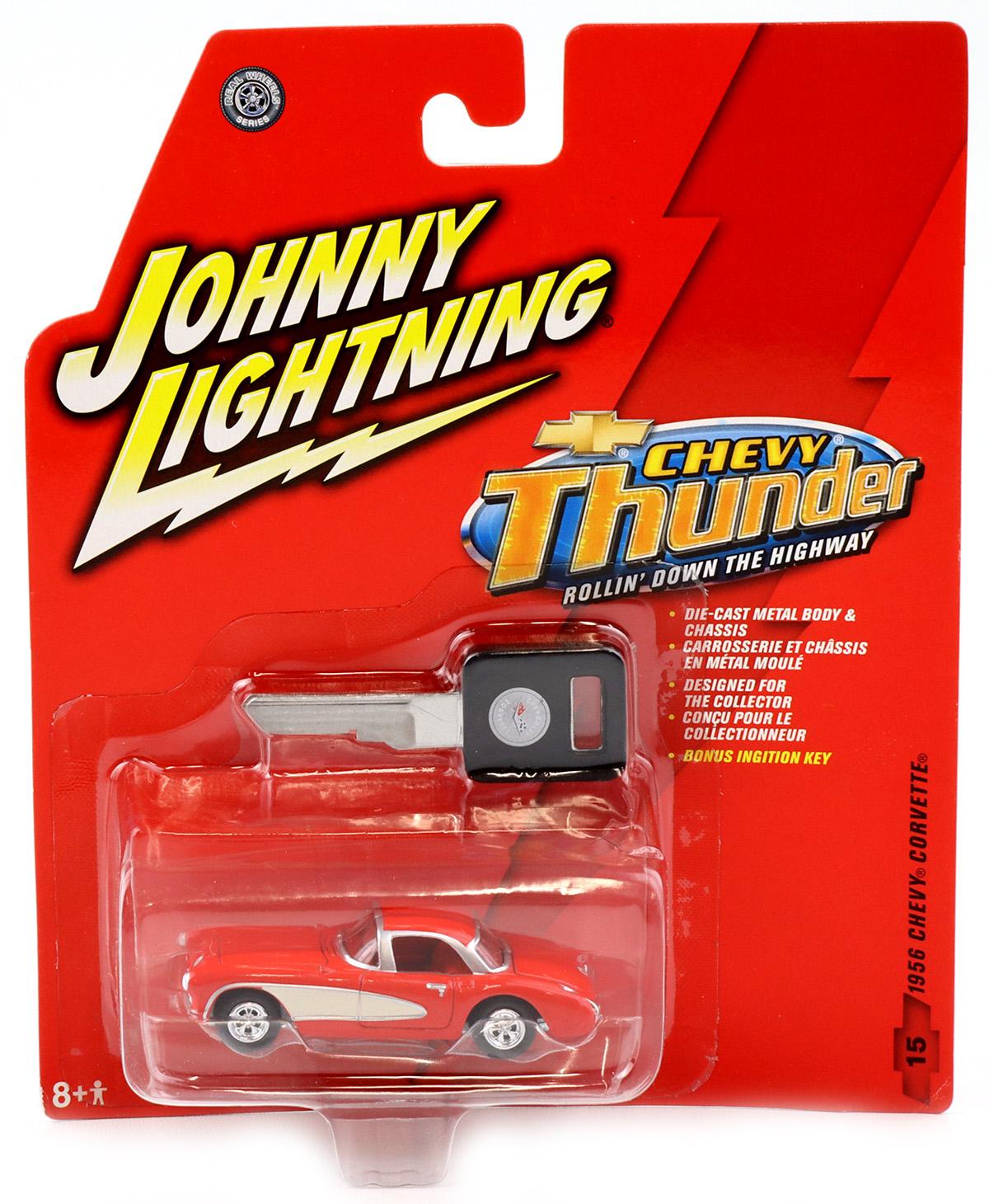 1:64 Johnny Lightning 1956 Chevy Corvette red Chevy Thunder