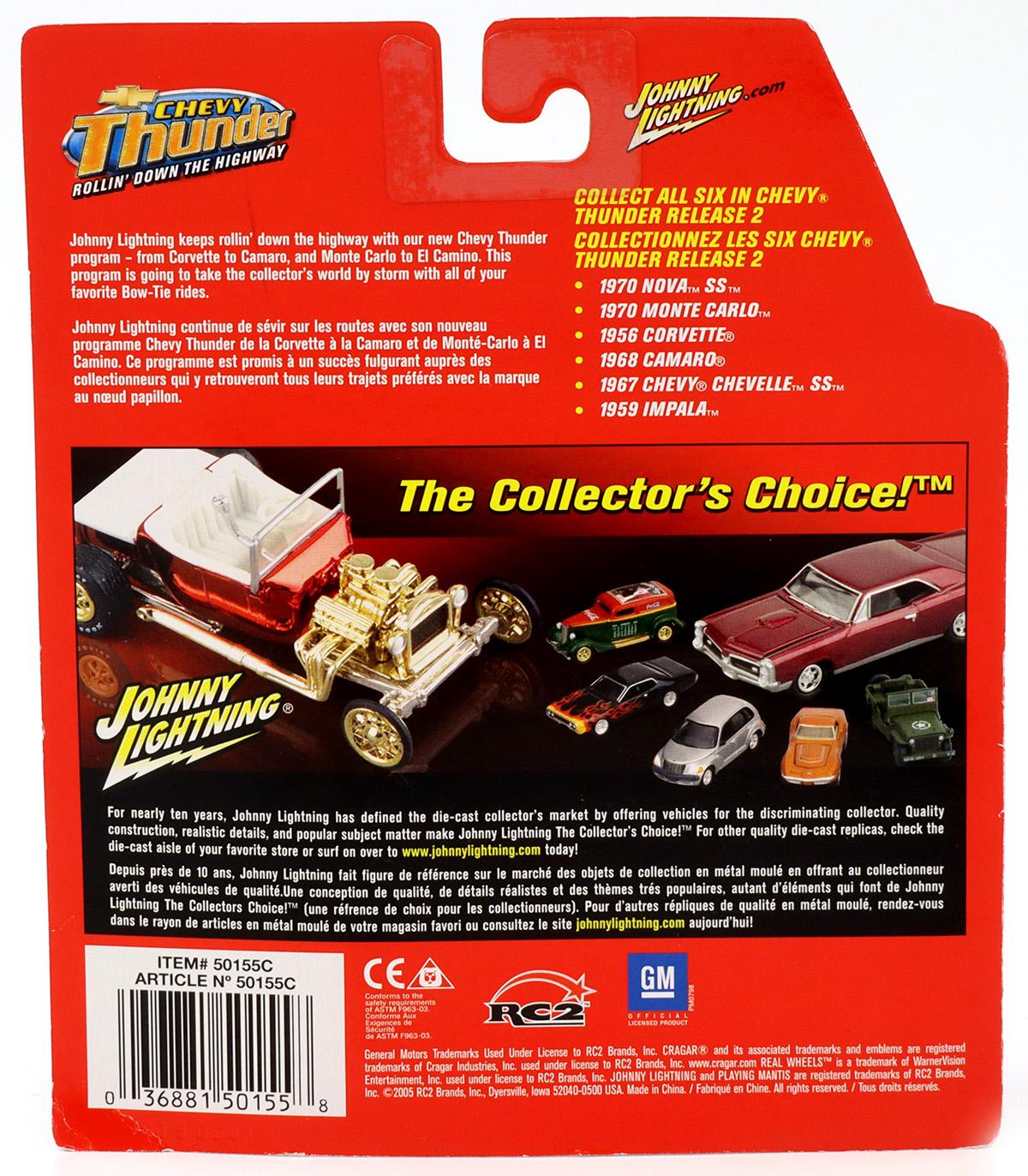 1:64 Johnny Lightning 1956 Chevy Corvette red Chevy Thunder