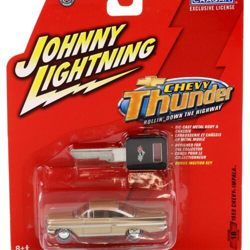 1:64 Johnny Lightning 1959 Chevy Impala gold metallic Chevy Thunder