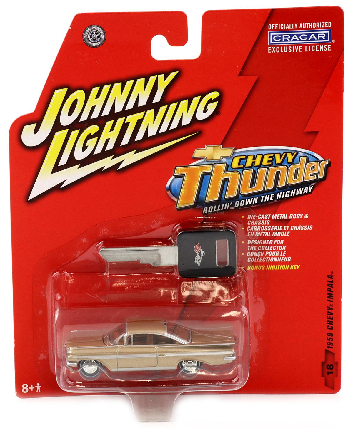 1:64 Johnny Lightning 1959 Chevy Impala gold metallic Chevy Thunder