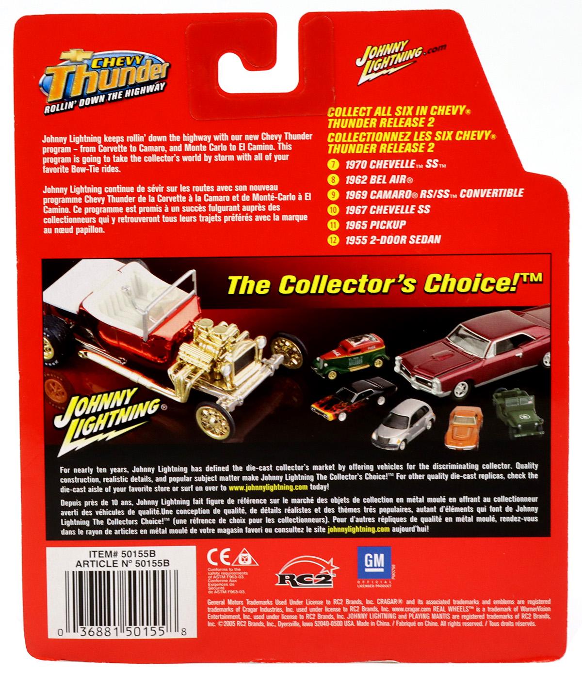 1:64 Johnny Lightning 1955 Chevy 2-Door Sedan grey Chevy Thunder