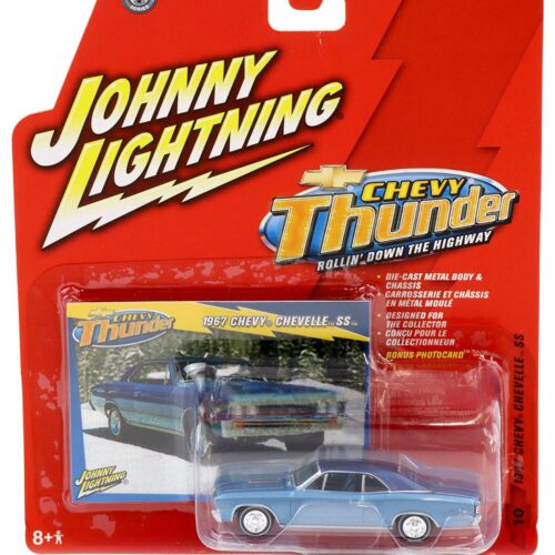 1:64 Johnny Lightning 1967 Chevy Chevelle SS light blue metallic Chevy Thunder