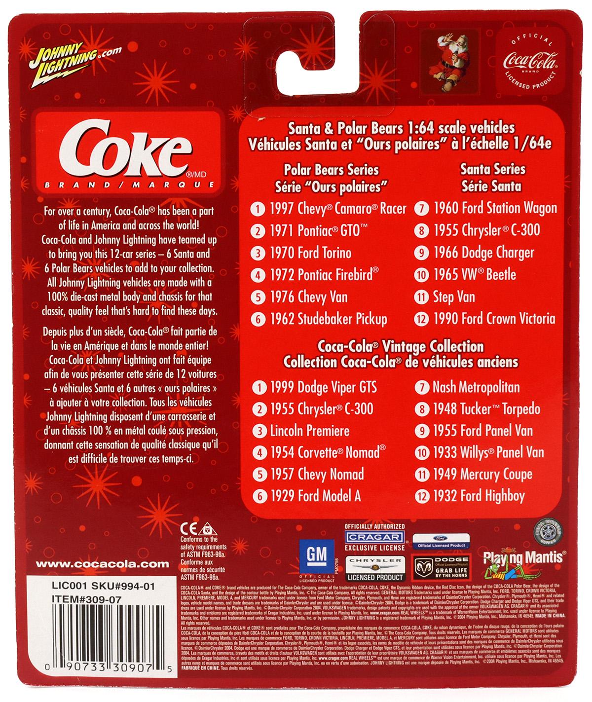 1:64 Johnny Lightning 1990 Ford Crown Victoria white/ green Coca Cola Brand