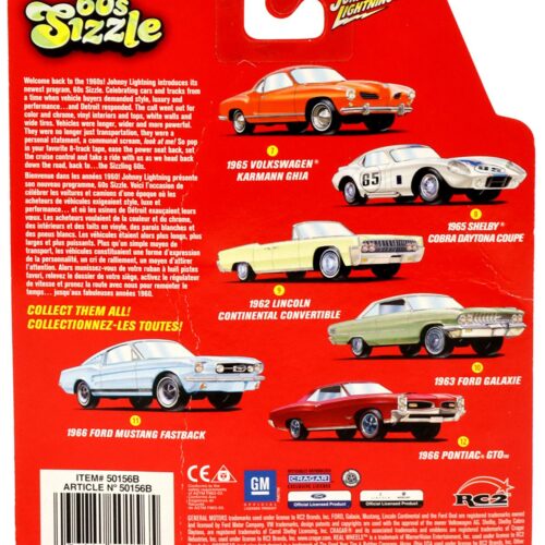 1:64 Johnny Lightning 1966 Ford Mustang Fastback light blue 60s Sizzle