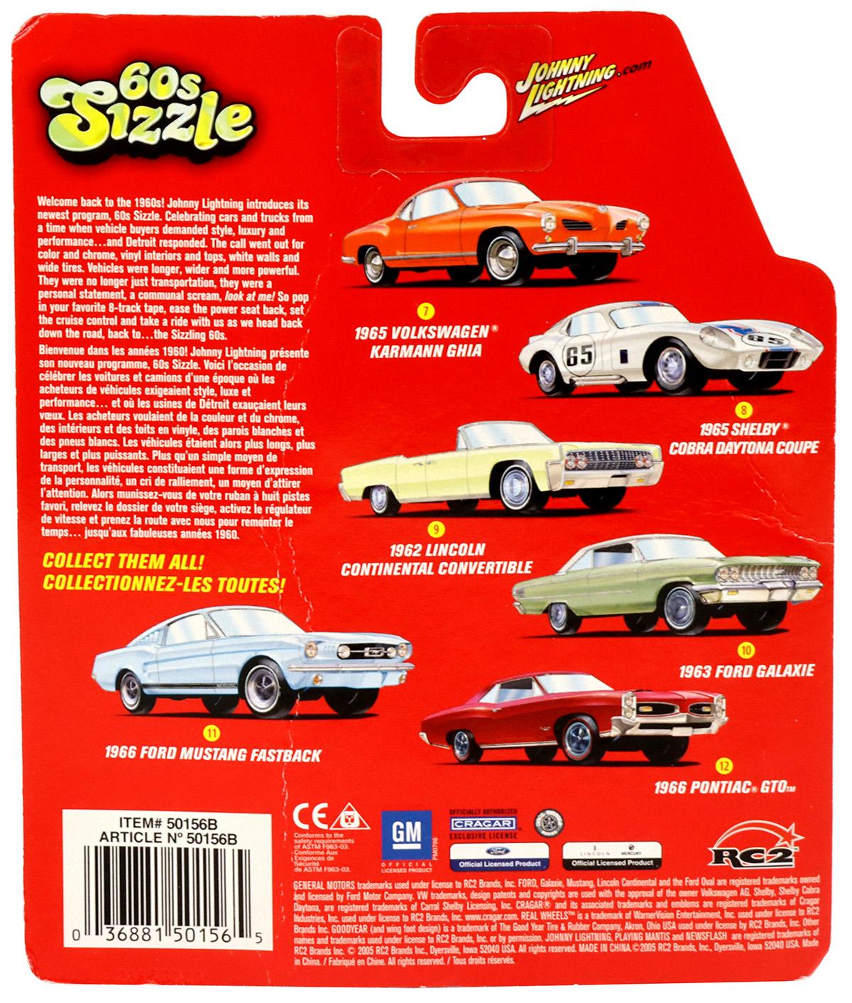 1:64 Johnny Lightning 1966 Ford Mustang Fastback light blue 60s Sizzle