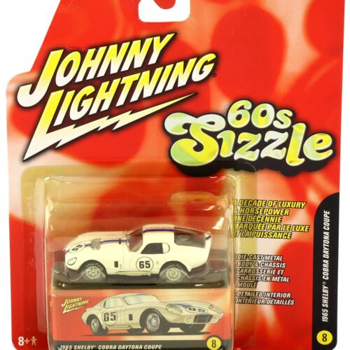 1:64 Johnny Lightning 1965 Shelby Cobra Daytona Coupe #65 White 60s Sizzle