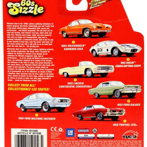 1:64 Johnny Lightning 1965 Shelby Cobra Daytona Coupe #65 White 60s Sizzle