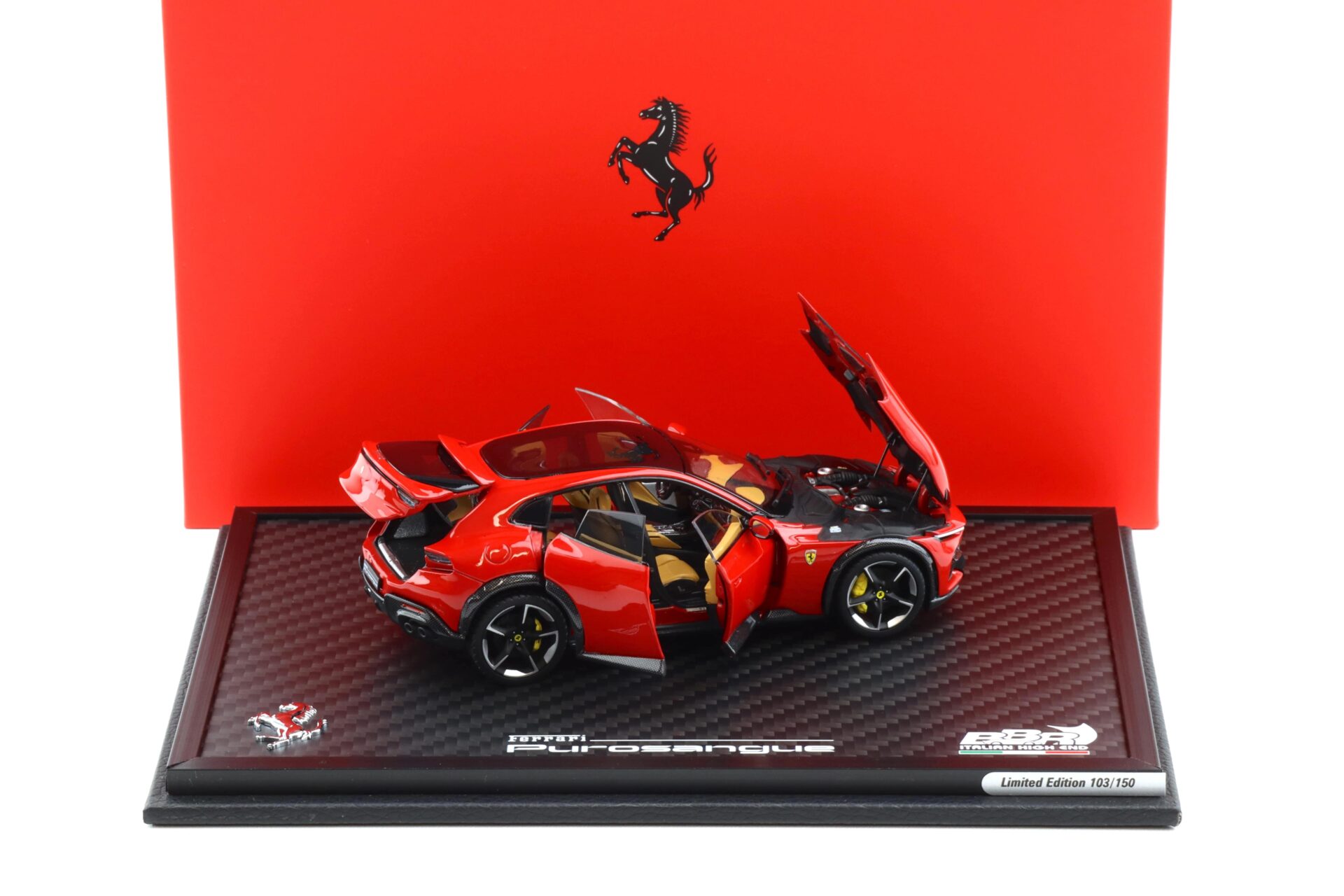1:43 BBR Ferrari Purosangue Panoramic roof Rosso Corsa red DIECAST Special box - Limited 150 pcs.