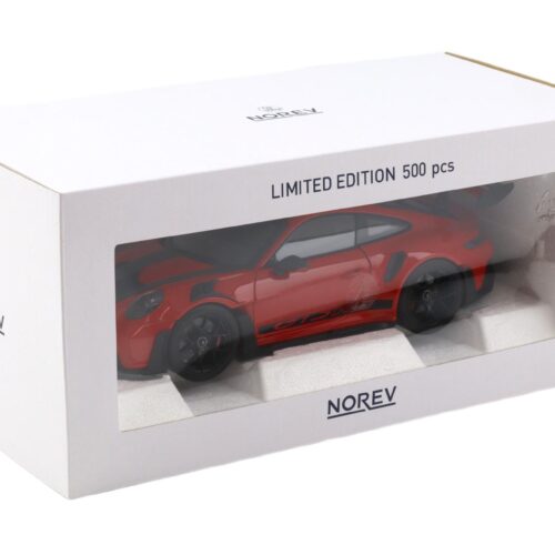1:18 Norev Porsche 911 (992) GT3 RS Weissach Package 2022 Indisch red/ black wheels