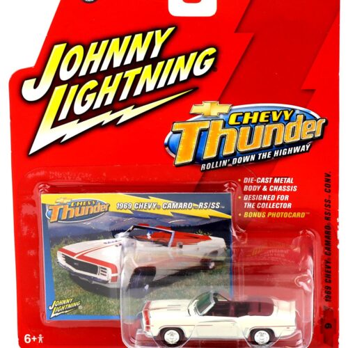 1:64 Johnny Lightning 1969 Chevy Camaro RS/SS Convertible white Chevy Thunder