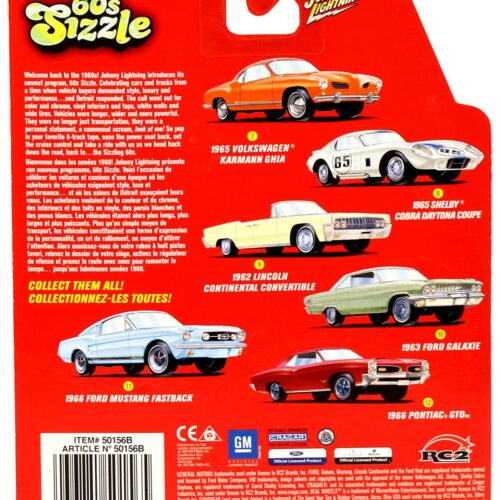 1:64 Johnny Lightning 1962 Lincoln Continental Convertible white 60s Sizzle