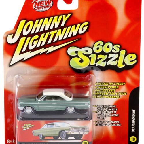 1.64 Johnny Lightning 1963 Ford Galaxie green/ white metallic 60s Sizzle
