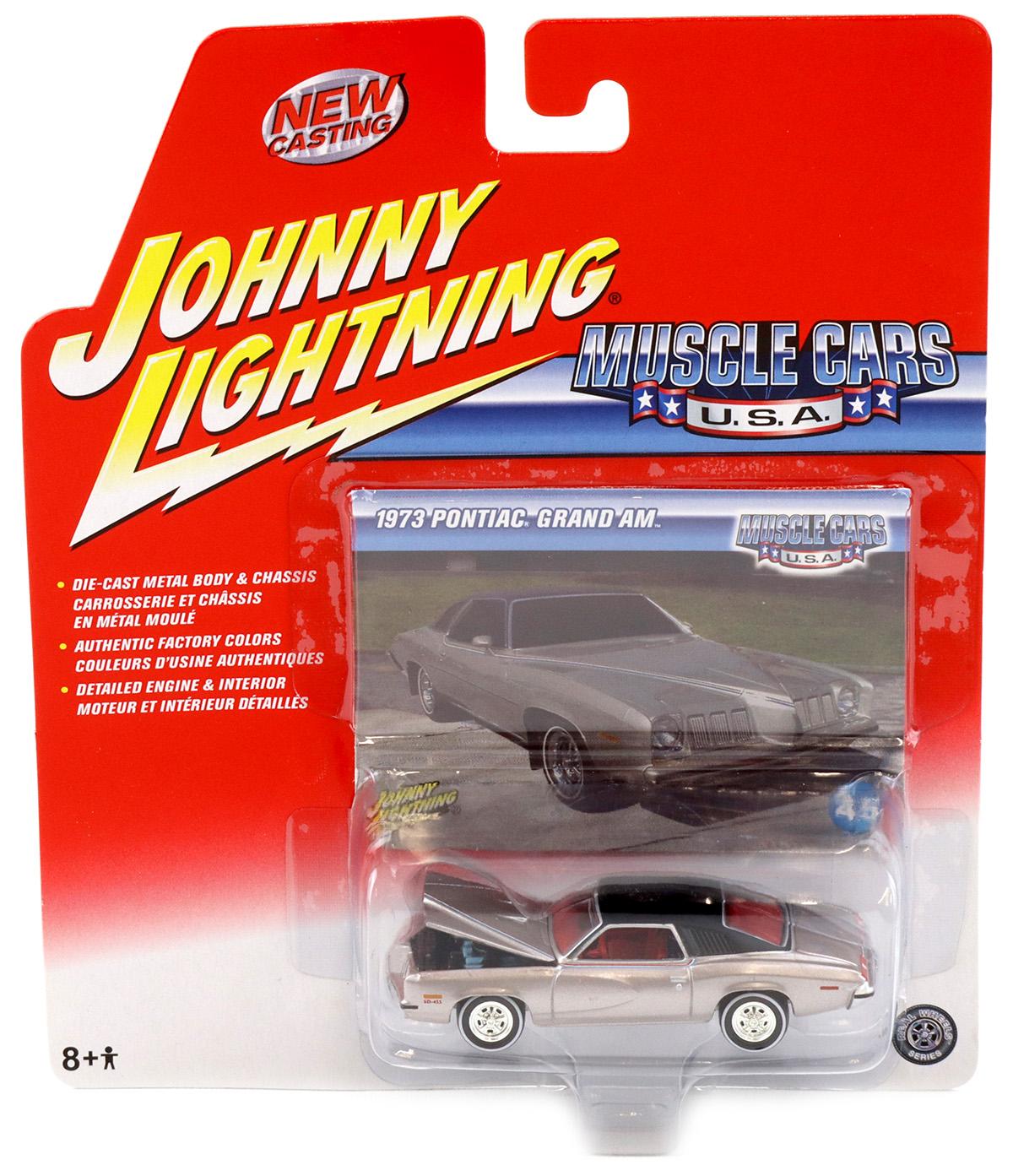1:64 Johnny Lightning 1973 Pontiac Grand Am silver metallic Muscle Cars U.S.A.