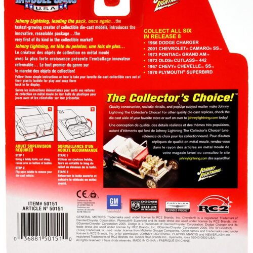 1:64 Johnny Lightning 1973 Pontiac Grand Am silver metallic Muscle Cars U.S.A.