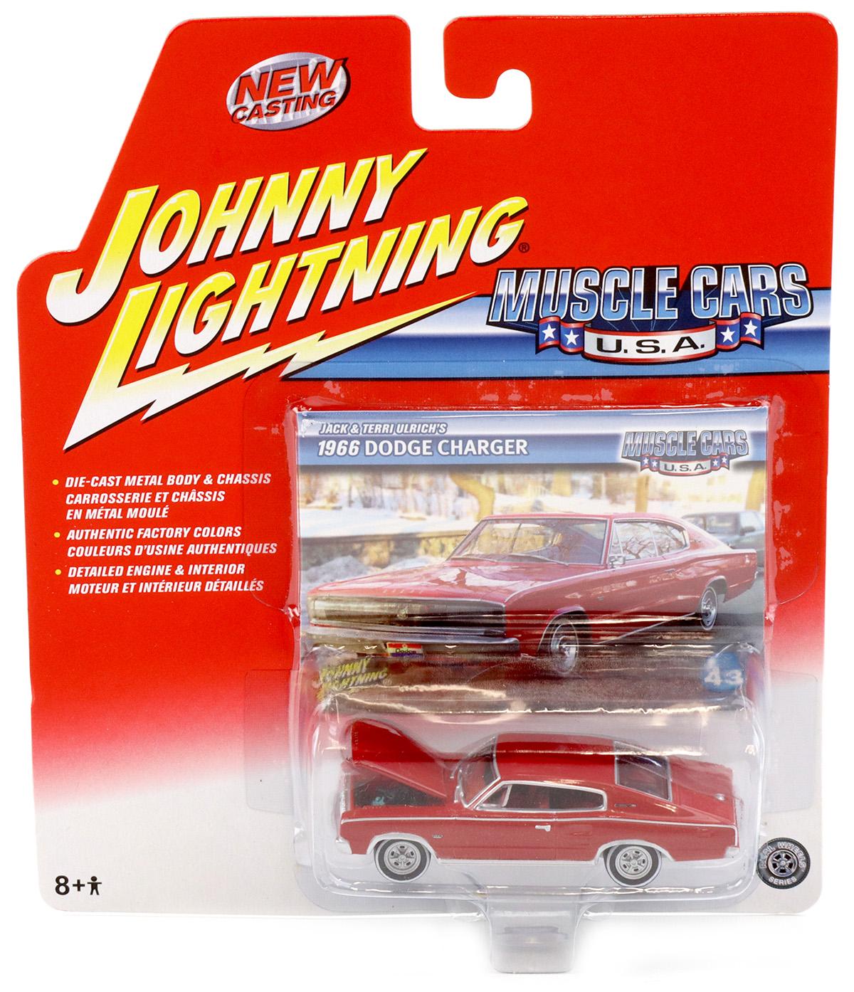 1:64 Johnny Lightning 1966 Dodge Charger red Muscle Cars U.S.A.