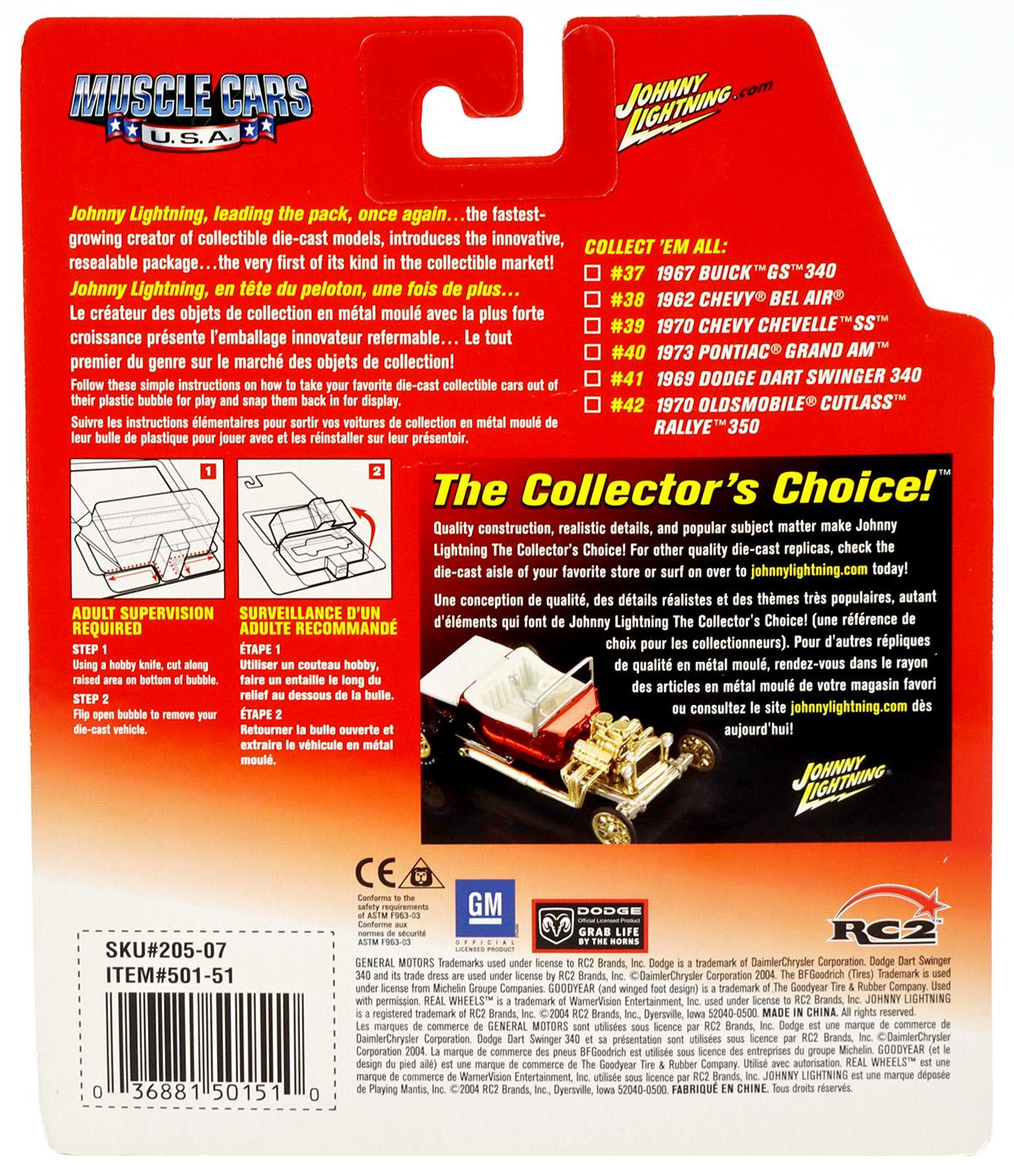 1:64 Johnny Lightning 1969 Dodge Dart 340 Muscle Cars U.S.A