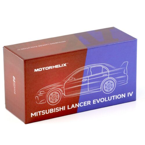1:64 Motorhelix Mitsubishi Lancer Evolution IV Metal blue + wheels HEC EXPO