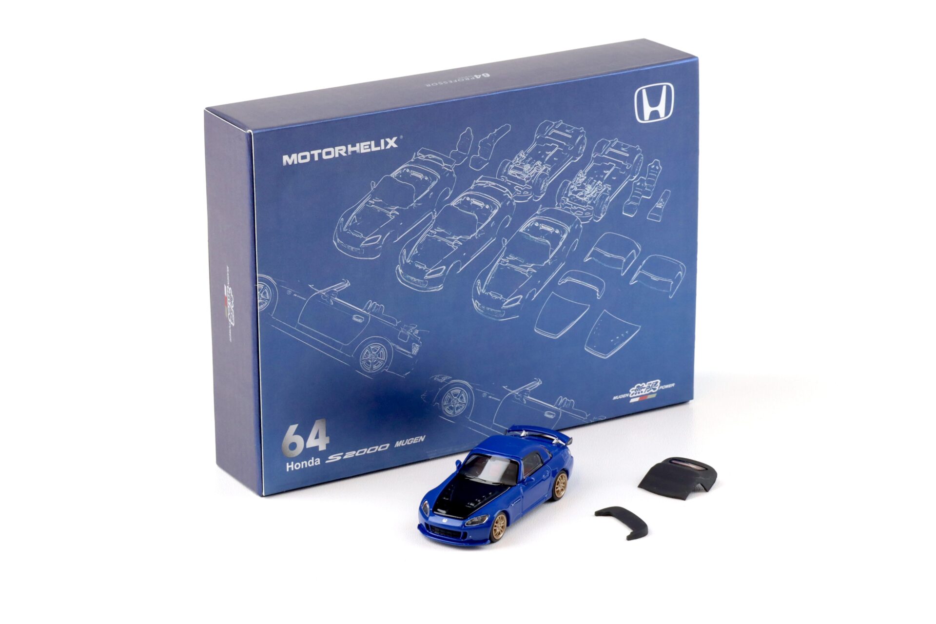 1:64 Motorhelix 64 Honda S2000 Mugen Apex blue Semi assembled Kit HEC EXPO