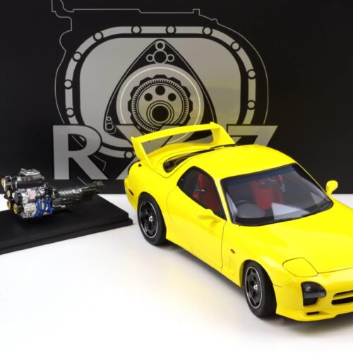 1:18 Polar Master Mazda RX-7 Speed Coupe yellow with engine PLM22