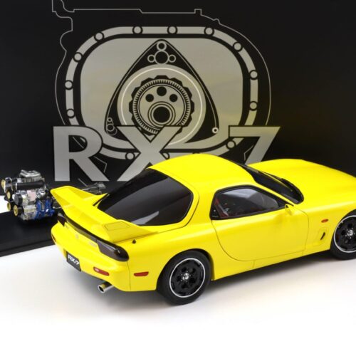 1:18 Polar Master Mazda RX-7 Speed Coupe yellow with engine PLM22