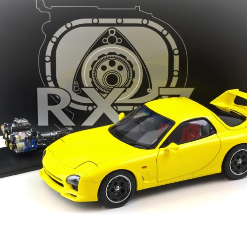 1:18 Polar Master Mazda RX-7 Speed Coupe yellow with engine PLM22