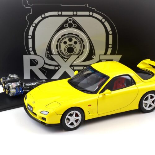 1:18 Polar Master Mazda RX-7 Bathurst R Coupe yellow with engine PLM22-001-5