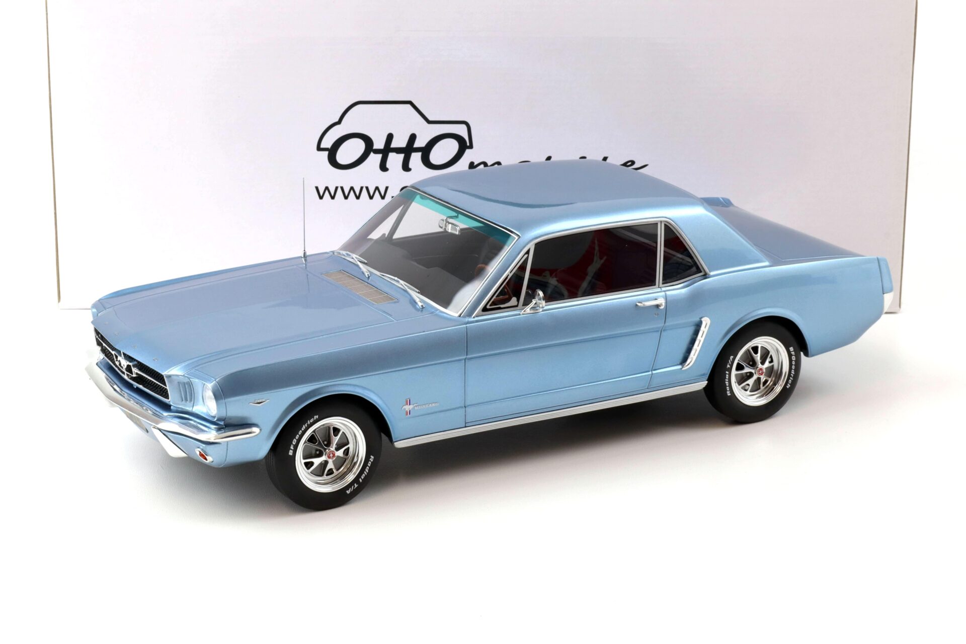 1:12 OTTO mobile G089 Ford Mustang V8 Hardtop Pony Coupe 1965 blue metallic