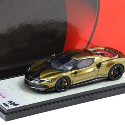 1:43 BBR Ferrari 296 Assetto Fiorano Verde Volterra/ gloss black stripe - Limited 20 pcs.
