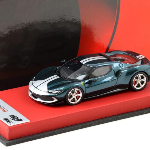 1:43 BBR Ferrari 296 Assetto Fiorano Verde Scuro glosswith leather base - Limited 20 pcs.