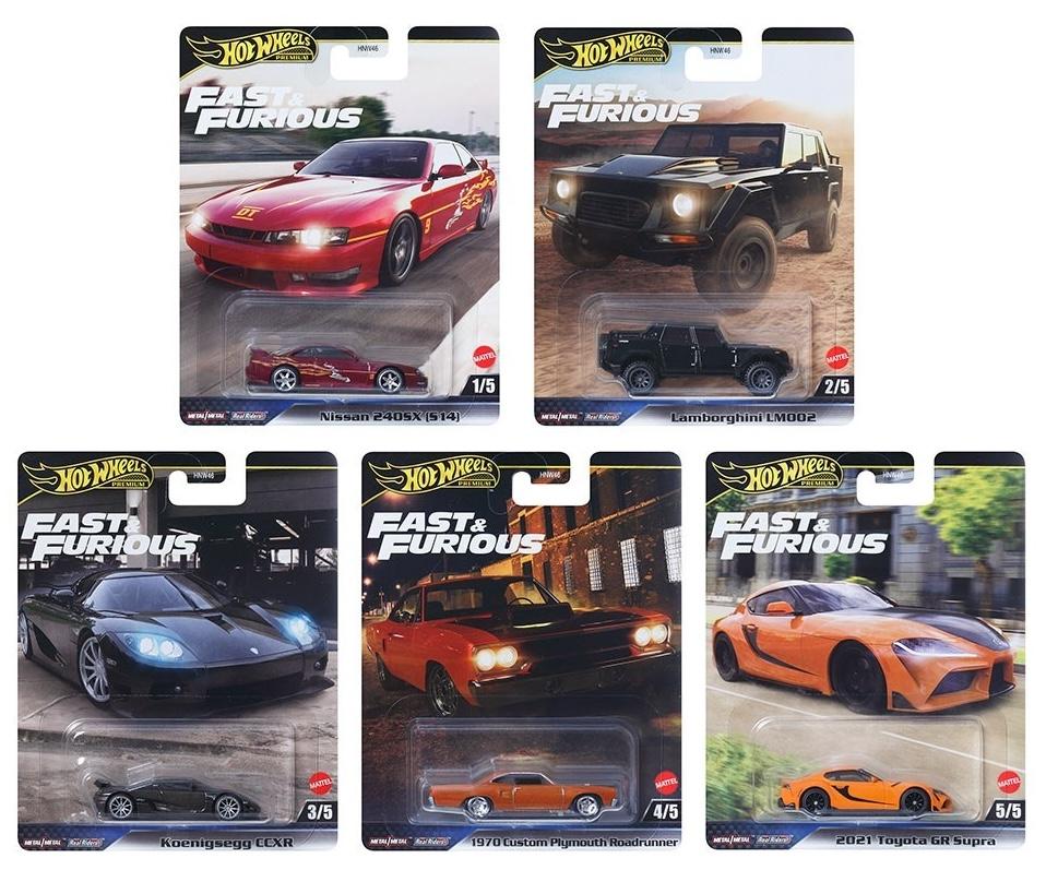 1:64 Hot Wheels Premium 2025 Fast & Furious SET 5 pcs. 979L Toyota, Lamborghini
