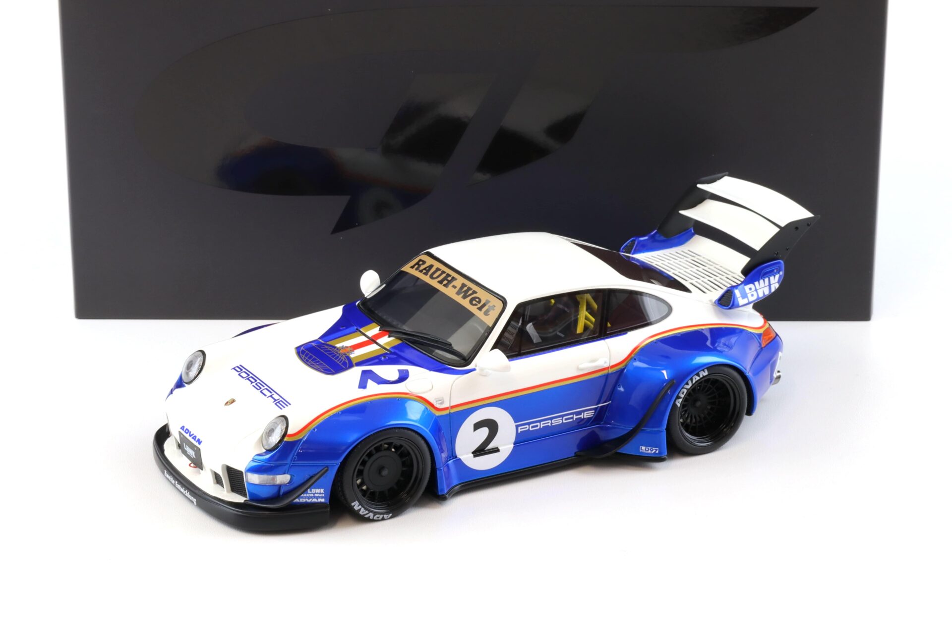 1:18 GT Spirit GT530 Porsche 911 993 RWB X Liberty Walk RAUH-Welt blue/ white 2023