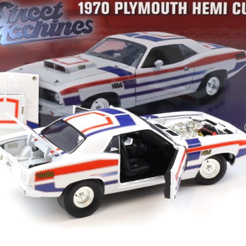 1:18 ACME 1970 Plymouth Hemi Cuda 426 Coupe Street Machine white/blue/red