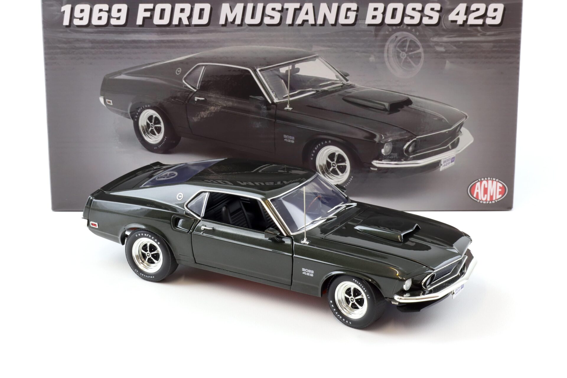 1:18 ACME 1969 Ford Mustang Boss 429 Coupe black Jade/ dark green
