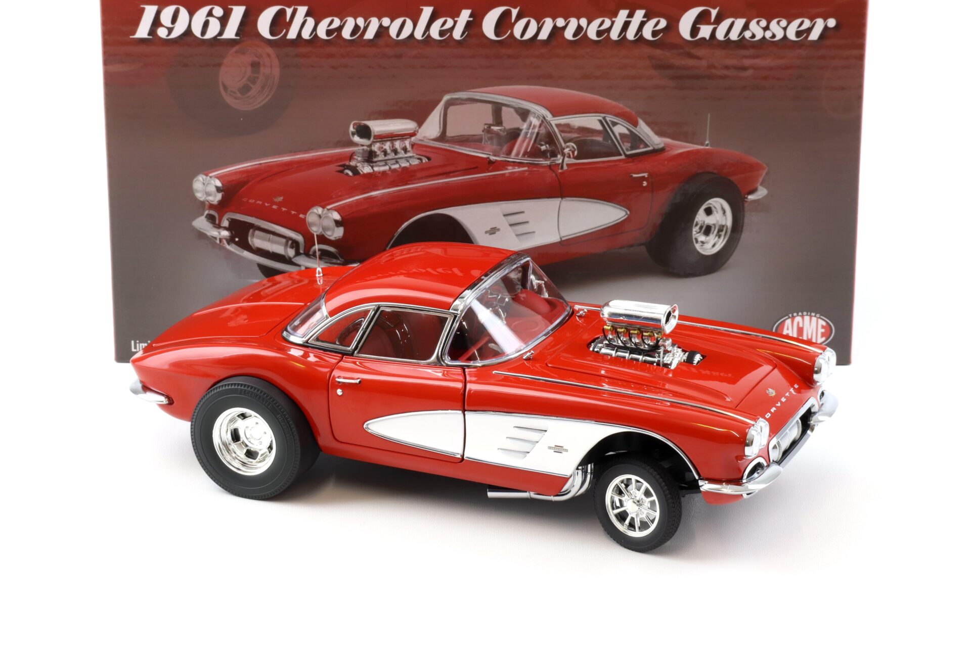 1:18 ACME 1961 Chevrolet Corvette Gasser red/ white