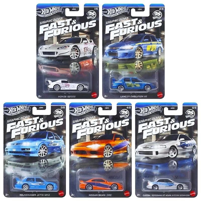 1:64 Hot Wheels 2025 Fast & Furious Graphic Remix SET 5 pcs. 979L Honda, Nissan