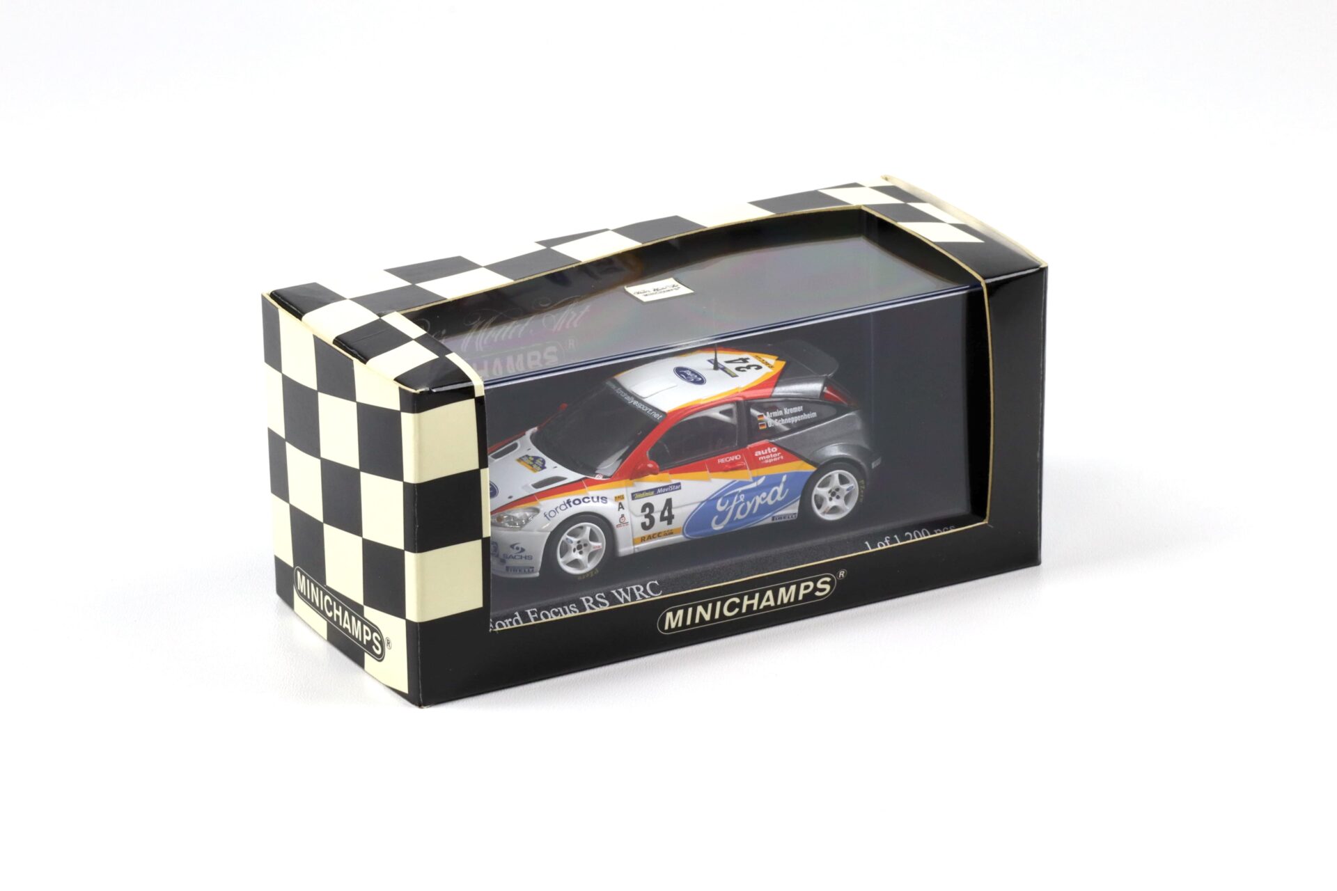 1:43 Minichamps Ford Focus WRC Rally Catalunya 2002 Kremer/ Schneppenheim #34